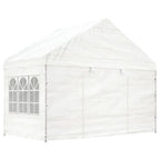 VidaXL Prieel met dak 15,61x4,08x3,22 m polyetheen wit