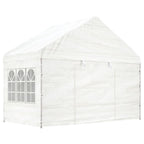 VidaXL Prieel met dak 17,84x4,08x3,22 m polyetheen wit