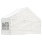VidaXL Prieel met dak 8,92x5,88x3,75 m polyetheen wit