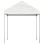 Vidaxl prieel met dak 4,46x2,28x2,69 m polyetheen wit