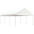 VidaXL Prieel met dak 6,69x4,08x3,22 m polyetheen wit