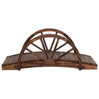 Vidaxl tuinbrug met half wiel 99x50x38 cm massief vurenhout