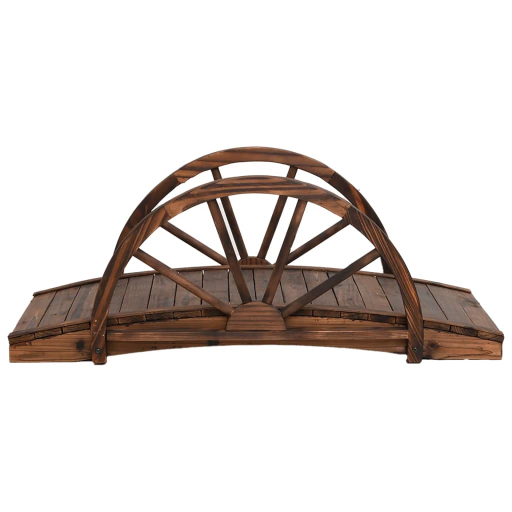 Vidaxl tuinbrug met half wiel 99x50x38 cm massief vurenhout