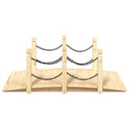Vidaxl tuinbrug met kettingrails 150x67x56 cm massief vurenhout