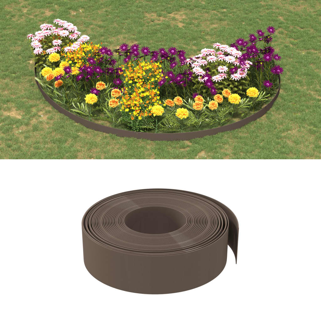 Vidaxl tuinranden 3 st 10 m 15 cm polyetheen bruin