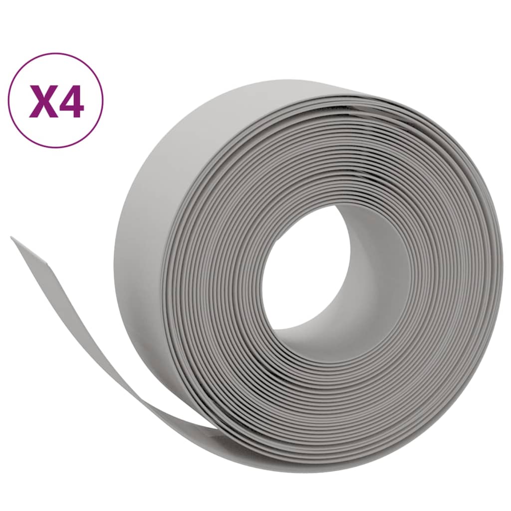 Vidaxl tuinranden 4 st 10 m 20 cm polyetheen grijs