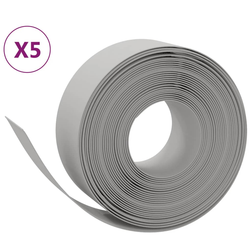 Vidaxl tuinranden 5 st 10 m 20 cm polyetheen grijs