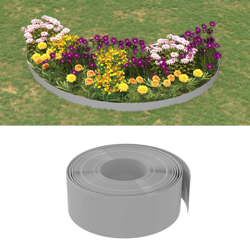 Vidaxl tuinranden 5 st 10 m 20 cm polyetheen grijs