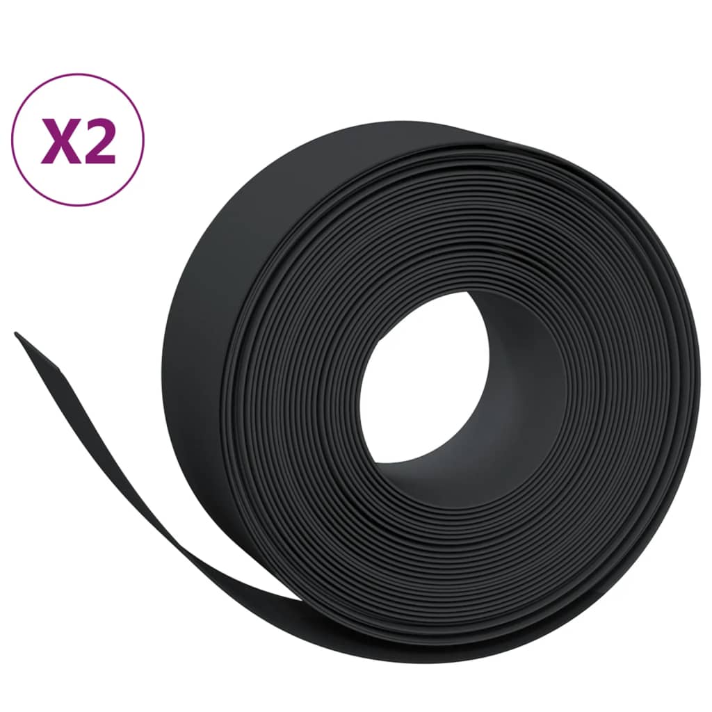 Vidaxl tuinranden 2 st 10 m 20 cm polyetheen zwart
