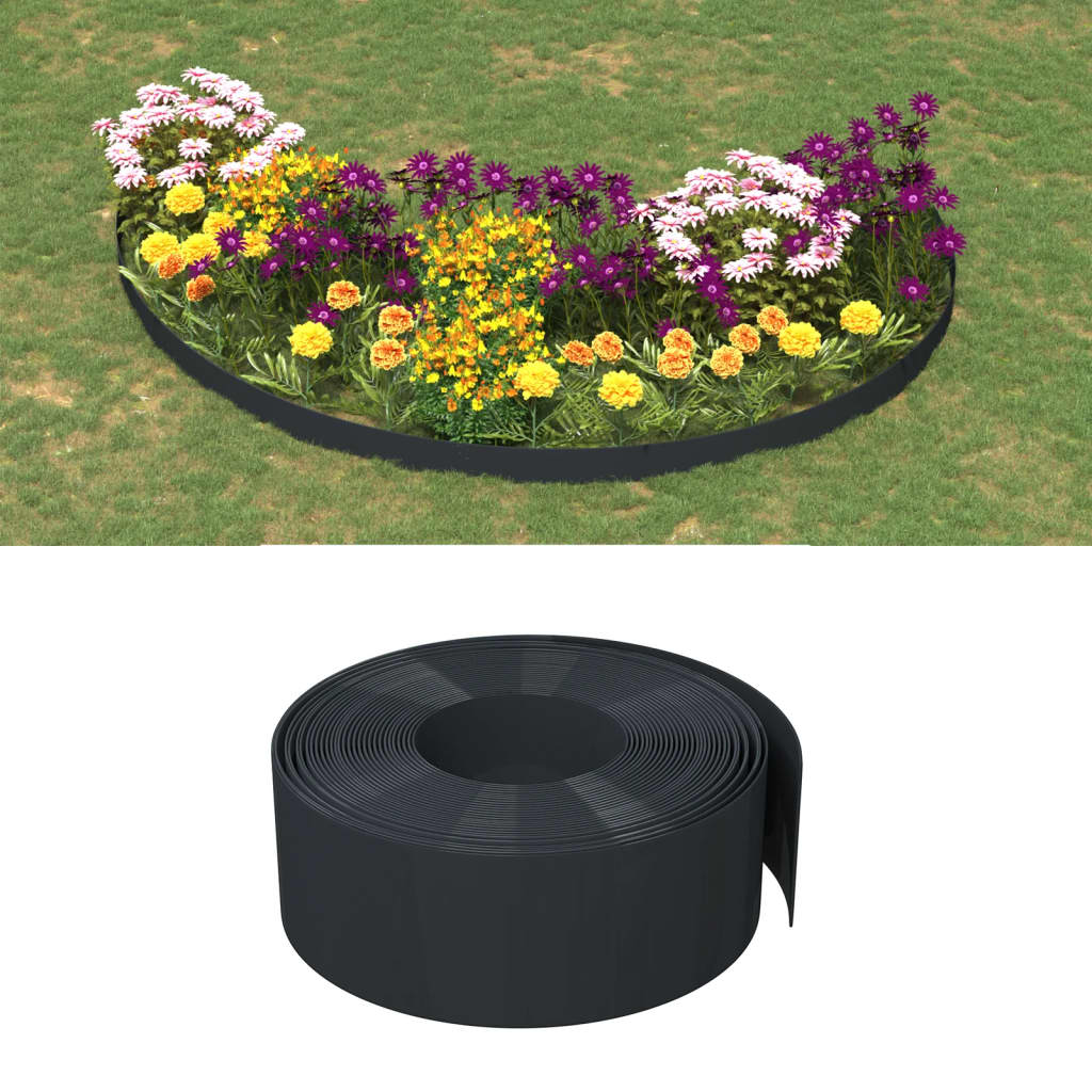Vidaxl tuinranden 5 st 10 m 20 cm polyetheen zwart