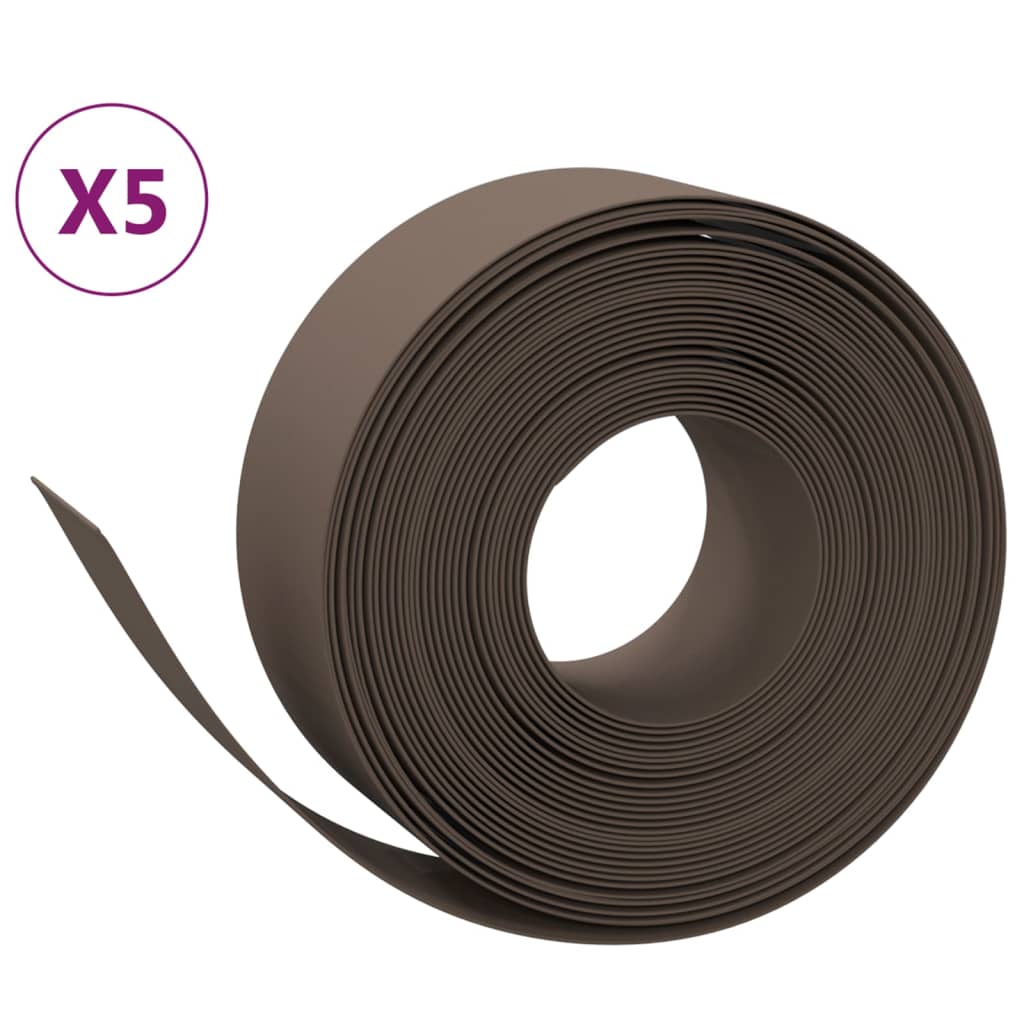 Vidaxl tuinranden 5 st 10 m 20 cm polyetheen bruin