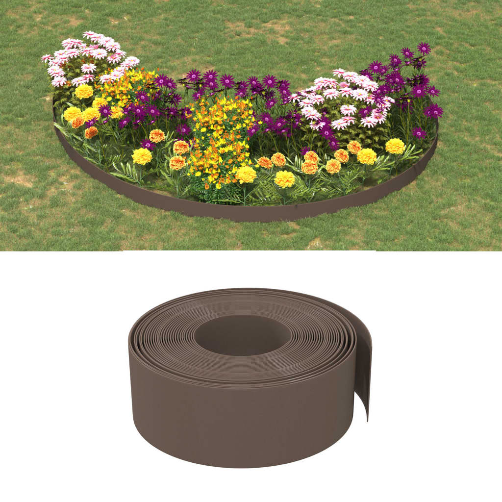 Vidaxl tuinranden 5 st 10 m 20 cm polyetheen bruin