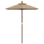 Vidaxl parasol met houten paal 196x231 cm taupe