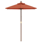 Vidaxl parasol met houten paal 196x231 cm terracottakleurig