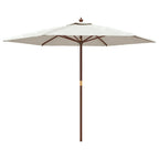 Vidaxl parasol met houten paal 299x240 cm zandkleurig