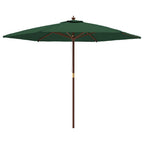 Vidaxl parasol met houten paal 299x240 cm groen