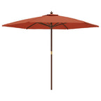 Vidaxl parasol met houten paal 299x240 cm terracottakleurig