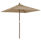 VidaXL Parasol met houten paal 198x198x231 cm taupe