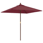 Vidaxl parasol met houten paal 198x198x231 cm bordeauxrood