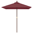 Vidaxl parasol met houten paal 198x198x231 cm bordeauxrood