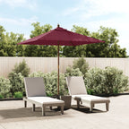 Vidaxl parasol met houten paal 198x198x231 cm bordeauxrood