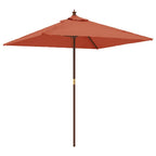 Vidaxl parasol met houten paal 198x198x231 cm terracottakleurig