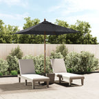Vidaxl parasol met houten paal 198x198x231 cm zwart