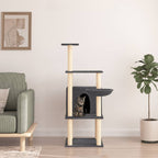 Vidaxl kattenmeubel met sisal krabpalen 132 cm donkergrijs