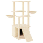 Vidaxl kattenmeubel met sisal krabpalen 133 cm crèmekleurig