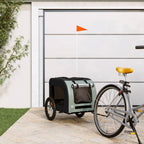 Vidaxl hondenfietstrailer oxford stof en ijzer zwart en grijs