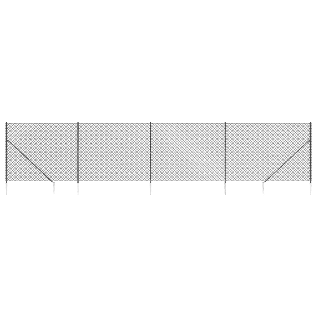 Vidaxl gaashek met grondankers 2x10 m antracietkleurig