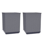 Vidaxl plantenbakken 2 st 30x30x37 cm polypropeen blauwgrijs
