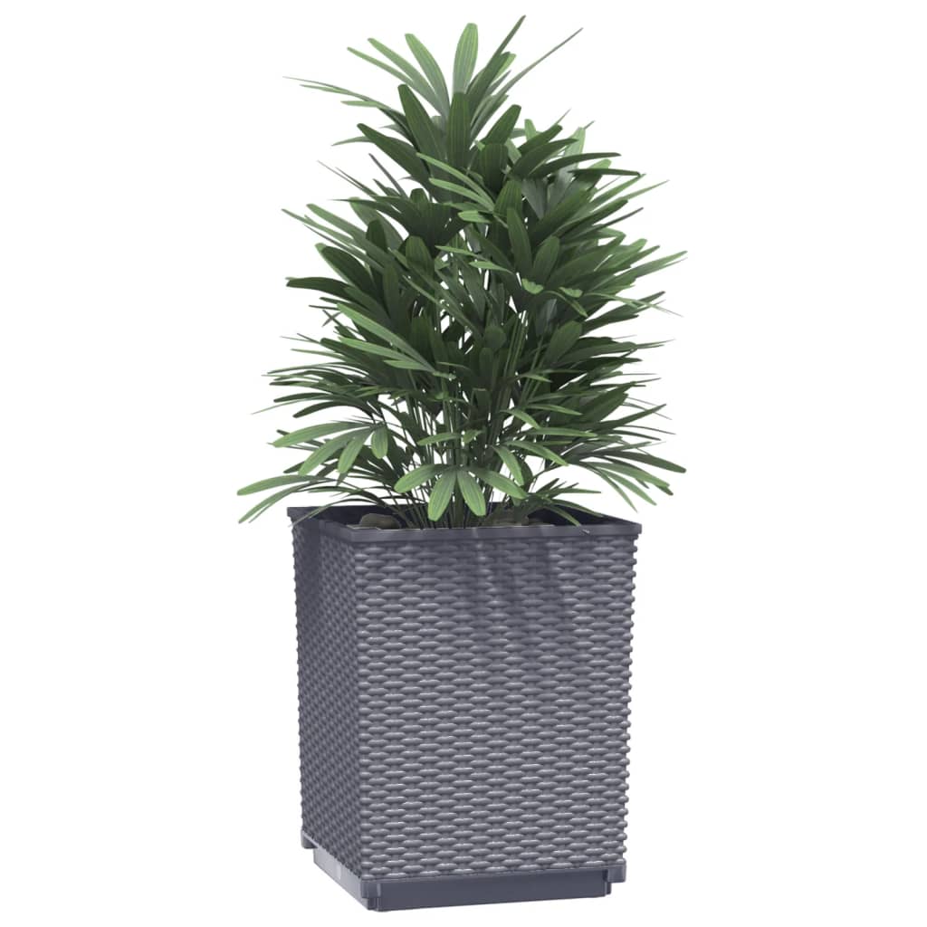 Vidaxl plantenbakken 2 st 30x30x37 cm polypropeen blauwgrijs