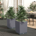 Vidaxl plantenbakken 2 st 30x30x37 cm polypropeen blauwgrijs