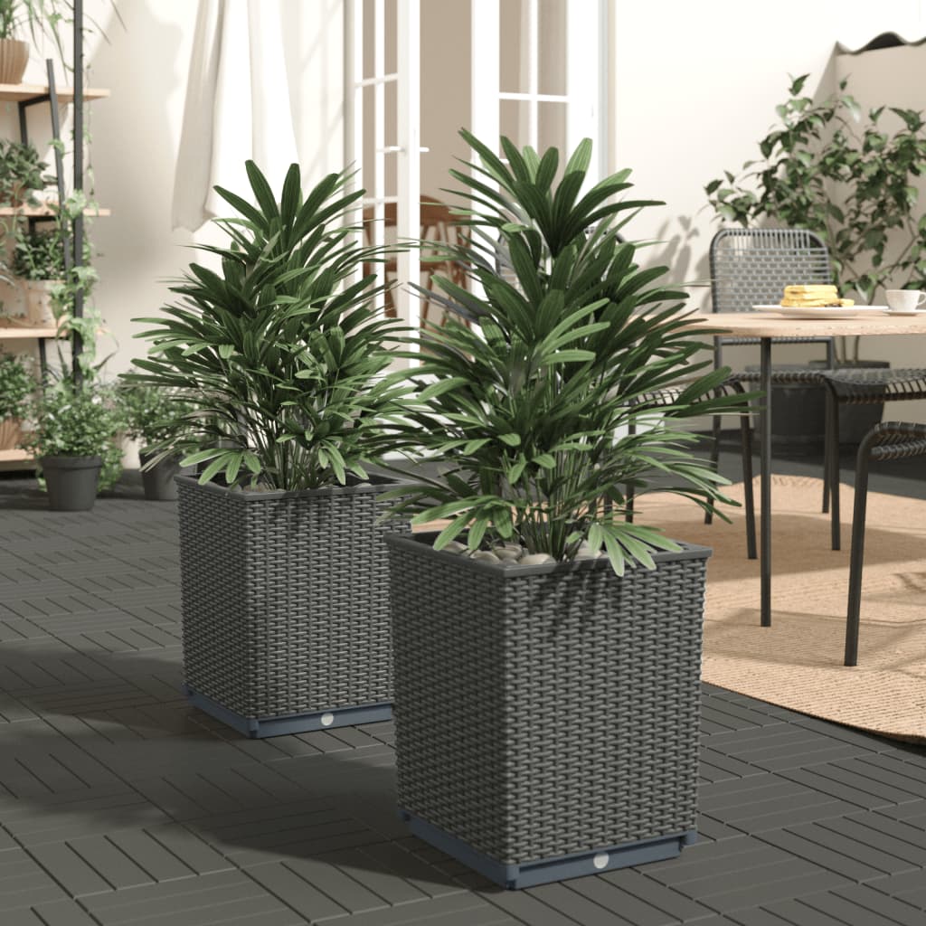 Vidaxl plantenbakken 2 st 30x30x37 cm polypropeen zwart