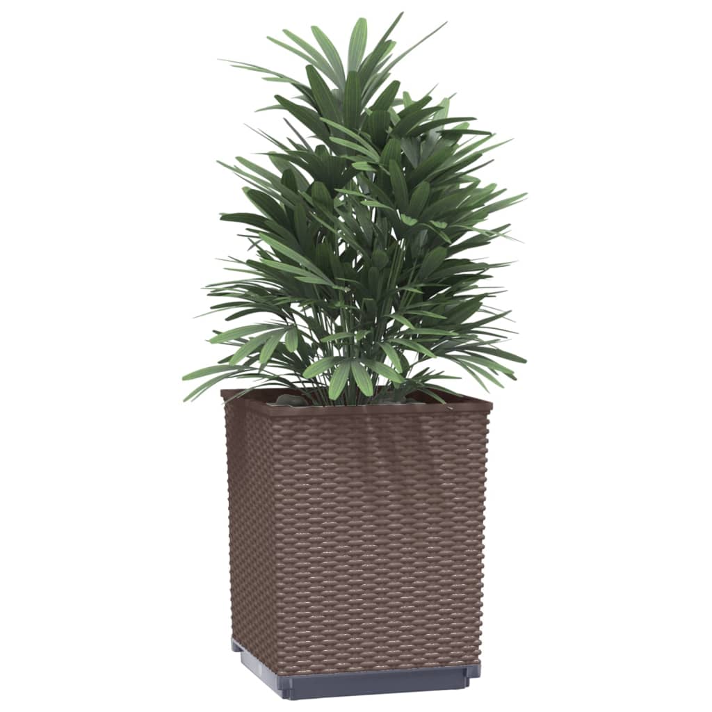 Vidaxl plantenbakken 2 st 30x30x37 cm polypropeen bruin