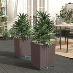 Vidaxl plantenbakken 2 st 30x30x37 cm polypropeen bruin