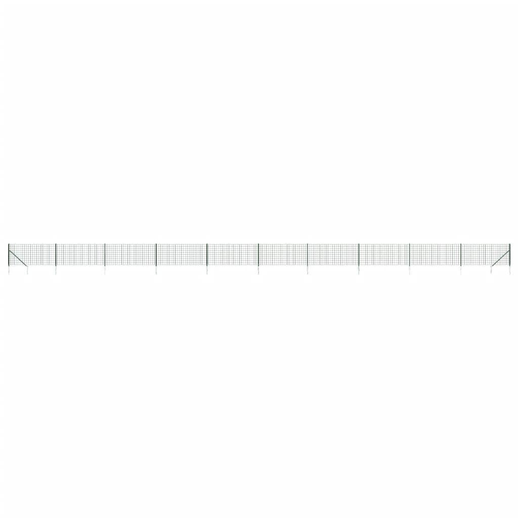Vidaxl draadgaashek met grondankers 0,8x25 m groen