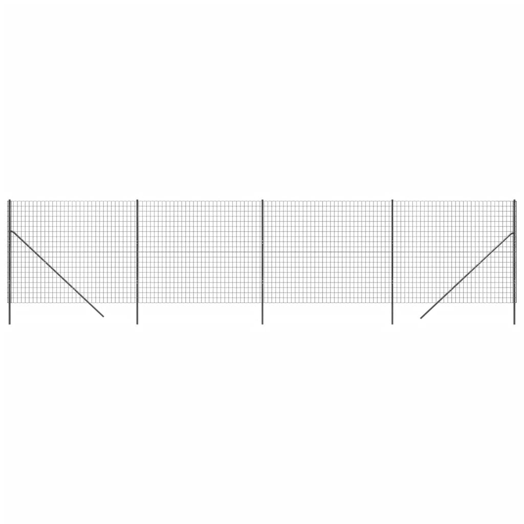 Vidaxl draadgaashek 1,8x10 m gegalvaniseerd staal antracietkleurig