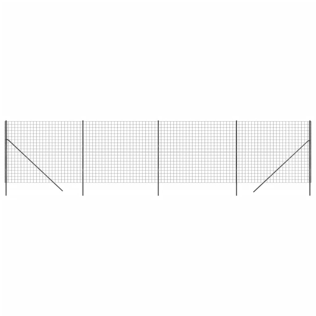 Vidaxl draadgaashek 1,6x10 m gegalvaniseerd staal antracietkleurig