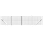 Vidaxl draadgaashek met grondankers 1,6x10 m antracietkleurig