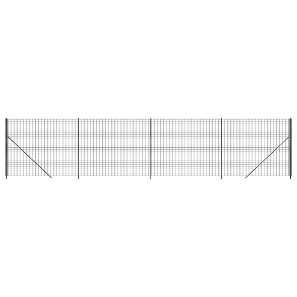 Vidaxl draadgaashek met flens 1,6x10 m antracietkleurig