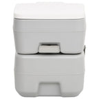 Vidaxl campingtoilet draagbaar 20+10 l hdpe grijs en wit