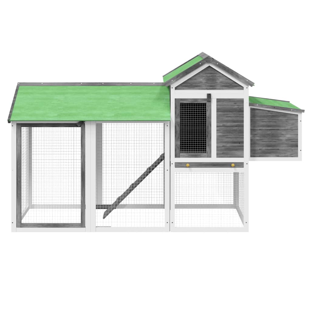 Vidaxl kippenhok 193x65x117 cm massief grenenhout grijs