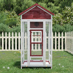 Vidaxl volière 91,5x53x170 cm massief grenenhout mokkakleurig
