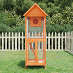 Vidaxl volière 60x58,5x160 cm massief grenenhout bruin