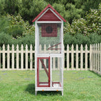 Vidaxl volière 60x58,5x160 cm massief grenenhout mokkakleurig