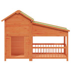 Vidaxl hondenhok 143x60,5x109 cm massief grenenhout bruin