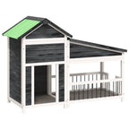 Vidaxl hondenhok 143x60,5x109 cm massief grenenhout grijs
