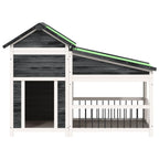 Vidaxl hondenhok 143x60,5x109 cm massief grenenhout grijs